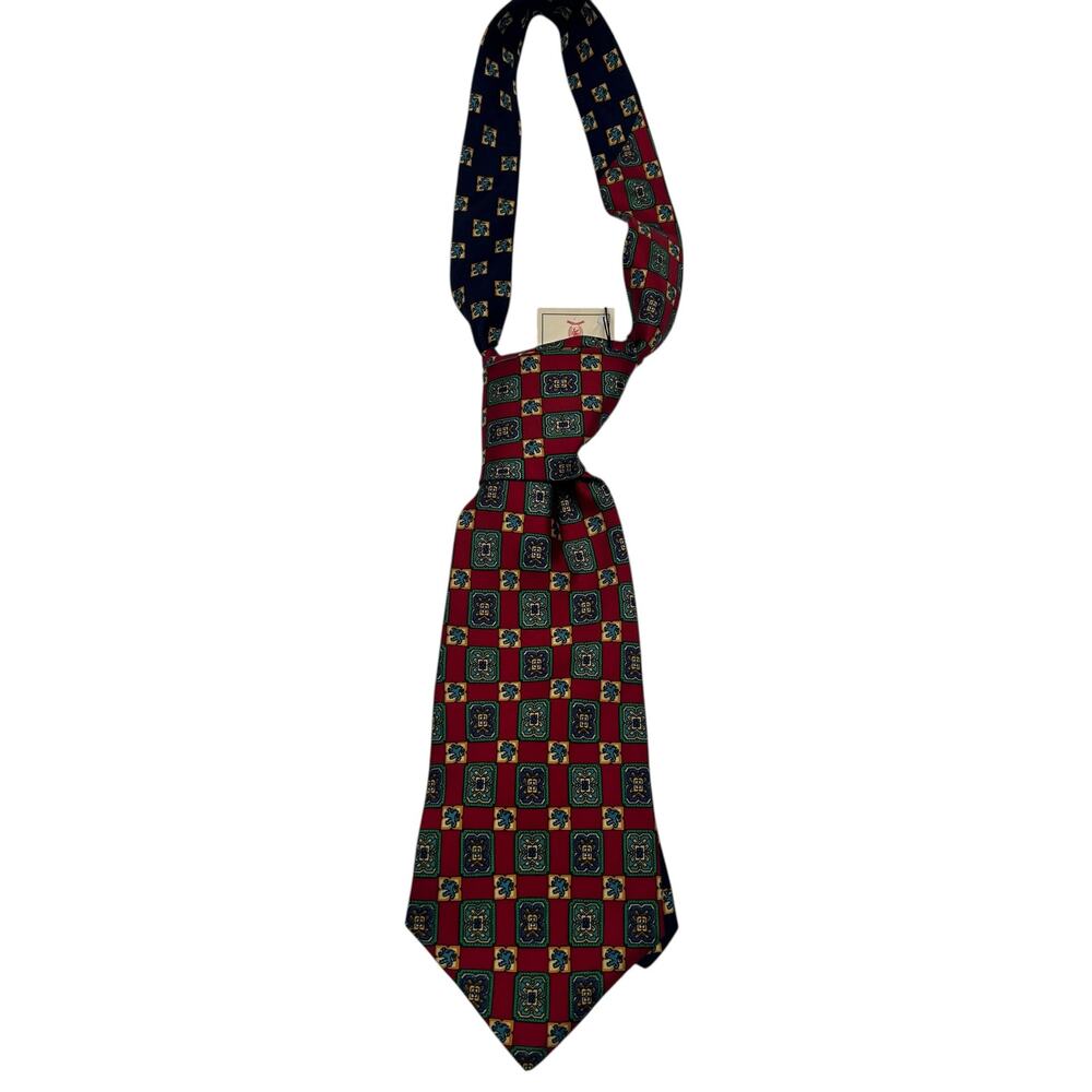 Vintage Tommy Hilfiger 100% Silk Tie Made in USA Geometric Necktie NWT‎ Preppy